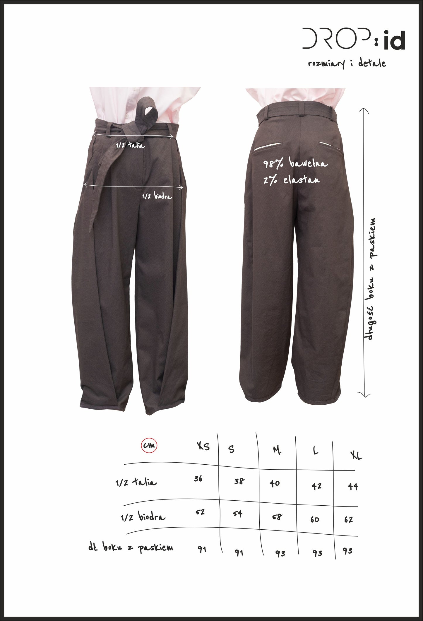 DR_003/09______ Spodnie out of shape chocolate paper