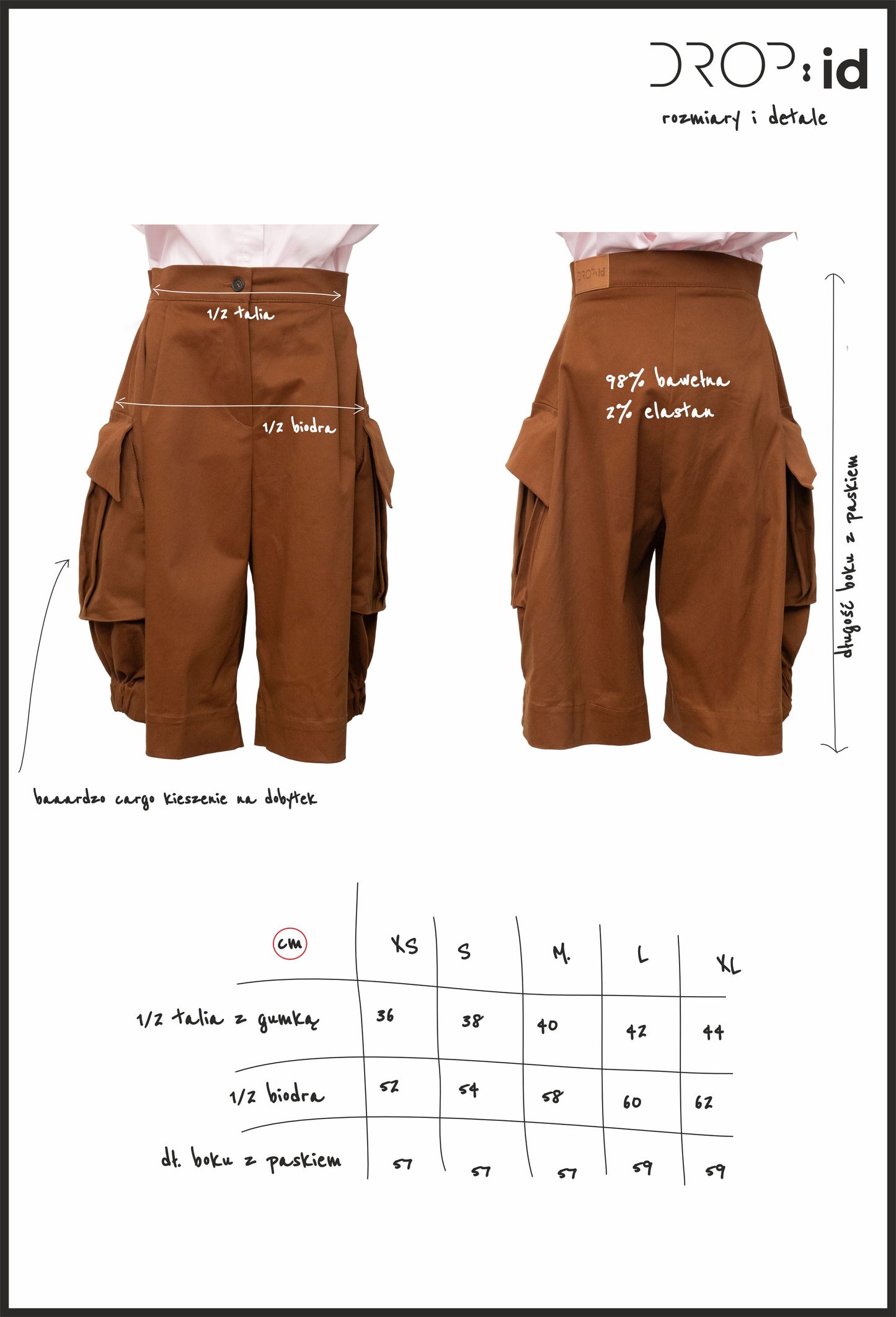 DR_003/05______ Szorty cargo cinnamon