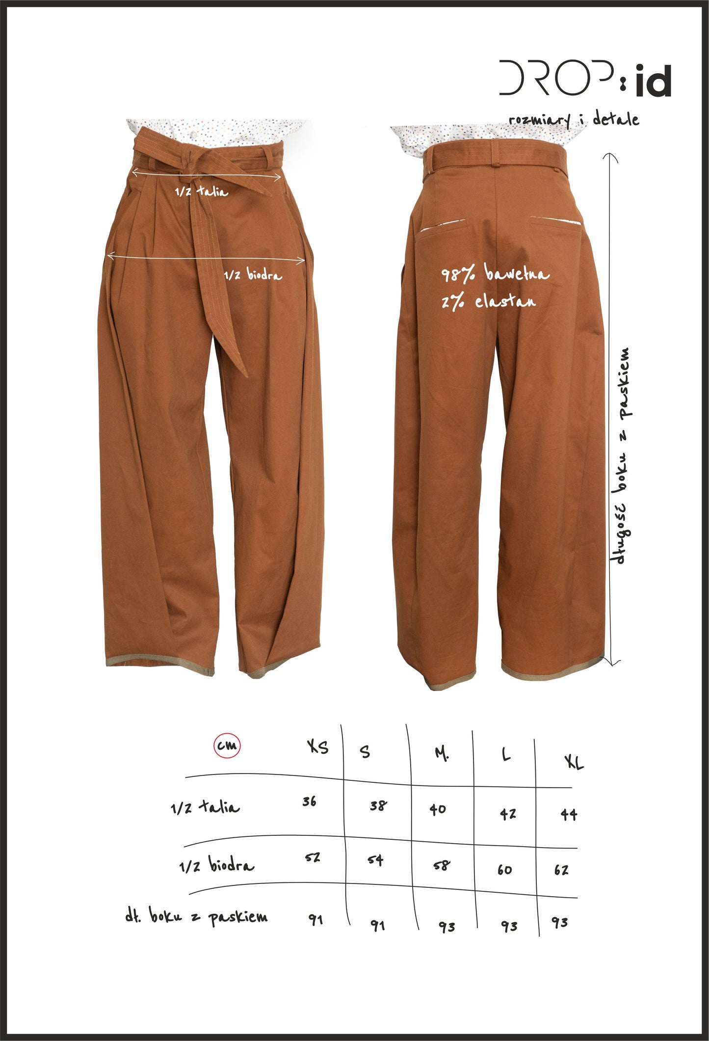 DR_003/08______ Spodnie out of shape cinnamon